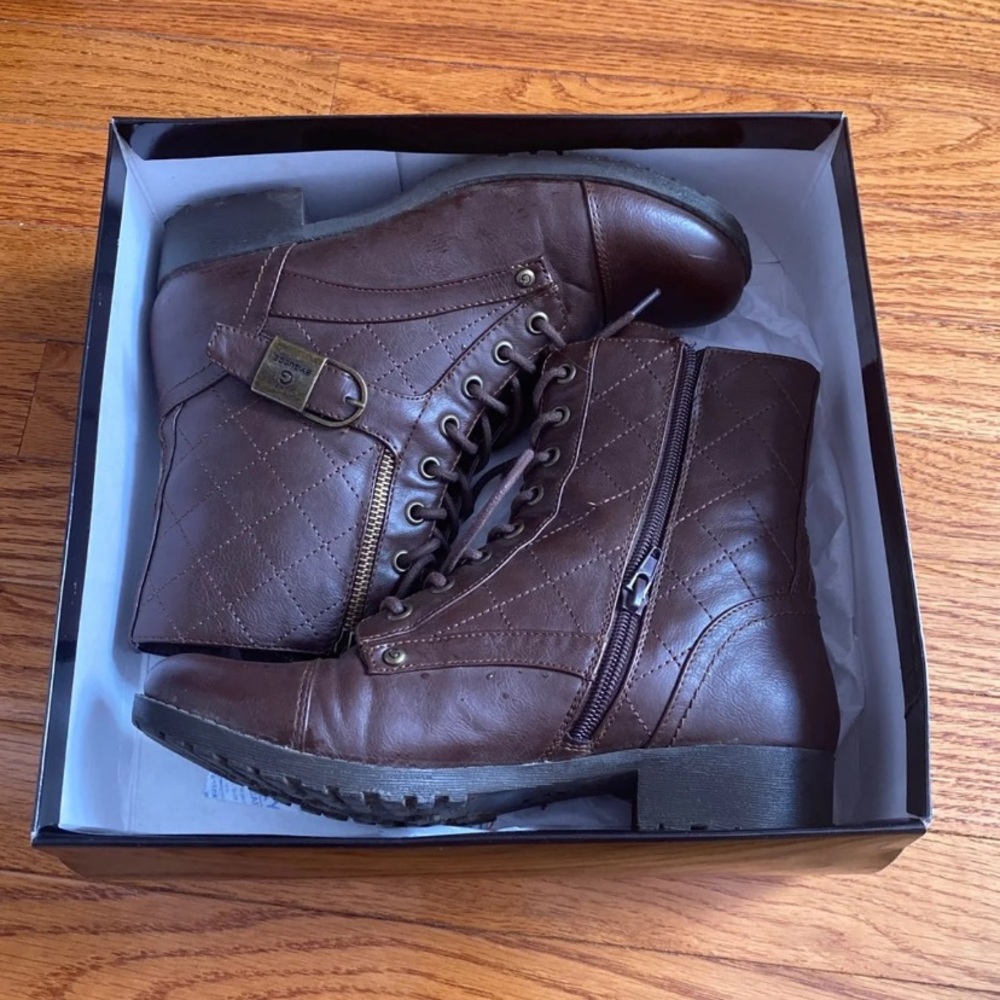 G by Guess brown combat boots